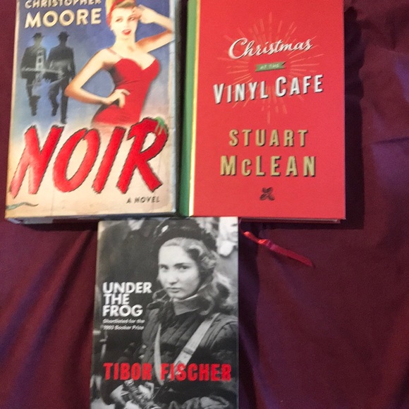 3 book hardcover lot, Noir, Vinyl at the Christmas Cafe and Under the Frog - Picture 1 of 2